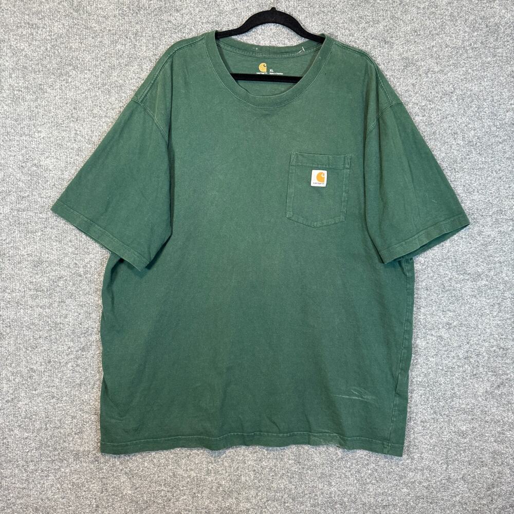 Carhartt Shirt Mens‎ XL Green Tshirt Crewneck Original Fit Casual Logo Pocket